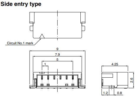 JST Series SHJ 6-Position Power Connector: SM06BSHJHTFHF
