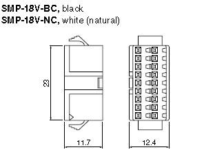 JST Series SM 18-Position Connector: SMP18VBC