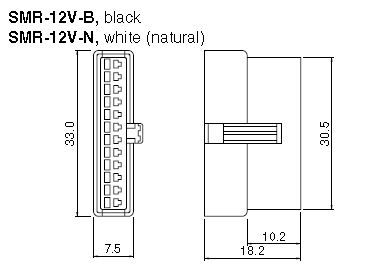 JST Series SM 12-Position Connector Receptacle: SMR12VB