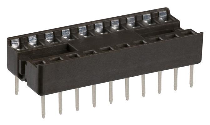 SPC Series DIP Socket: Solder Tails and Gold- plated Contacts: SPC22186