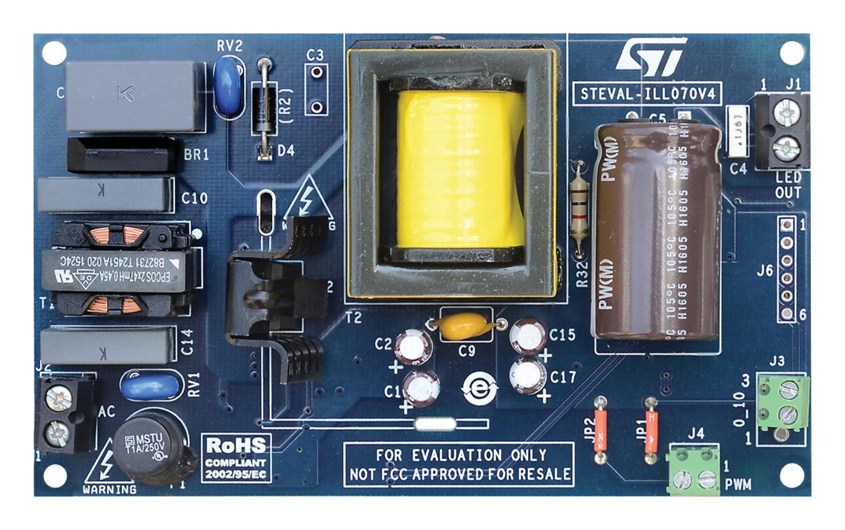 STMicroelectronics Series STEVAL-ILLO70V4 LED Driver: 700 mA Dimmable