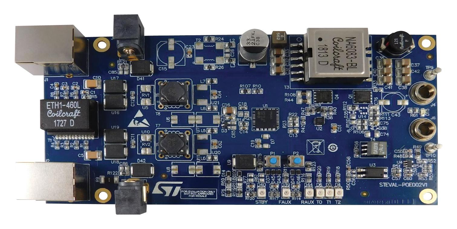 Buy STMicroelectronics STEVAL-POE002V1 Power Over Ethernet Converter Part Number STEVAL-POE002V1 Online