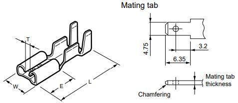 JST Series Tab-on Terminal: STO41T187N