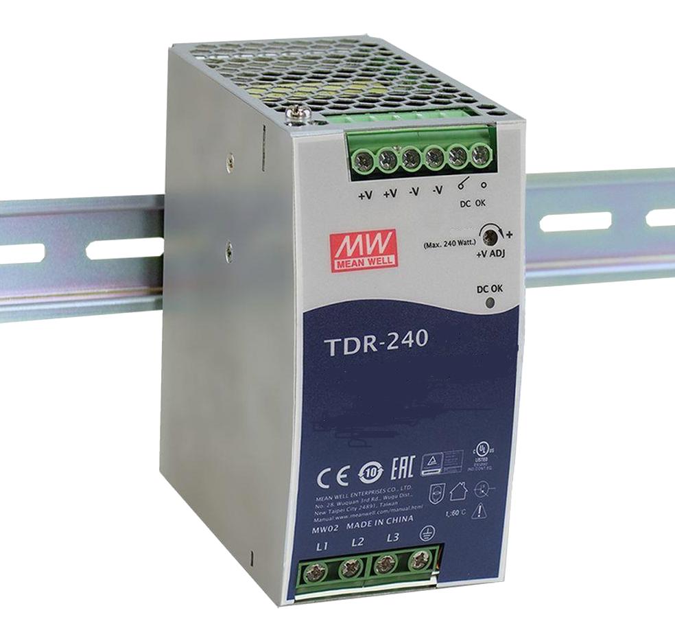 Mean Well 240W Slim Three Phase Industrial DIN Rail with PFC Function TDR-240 series