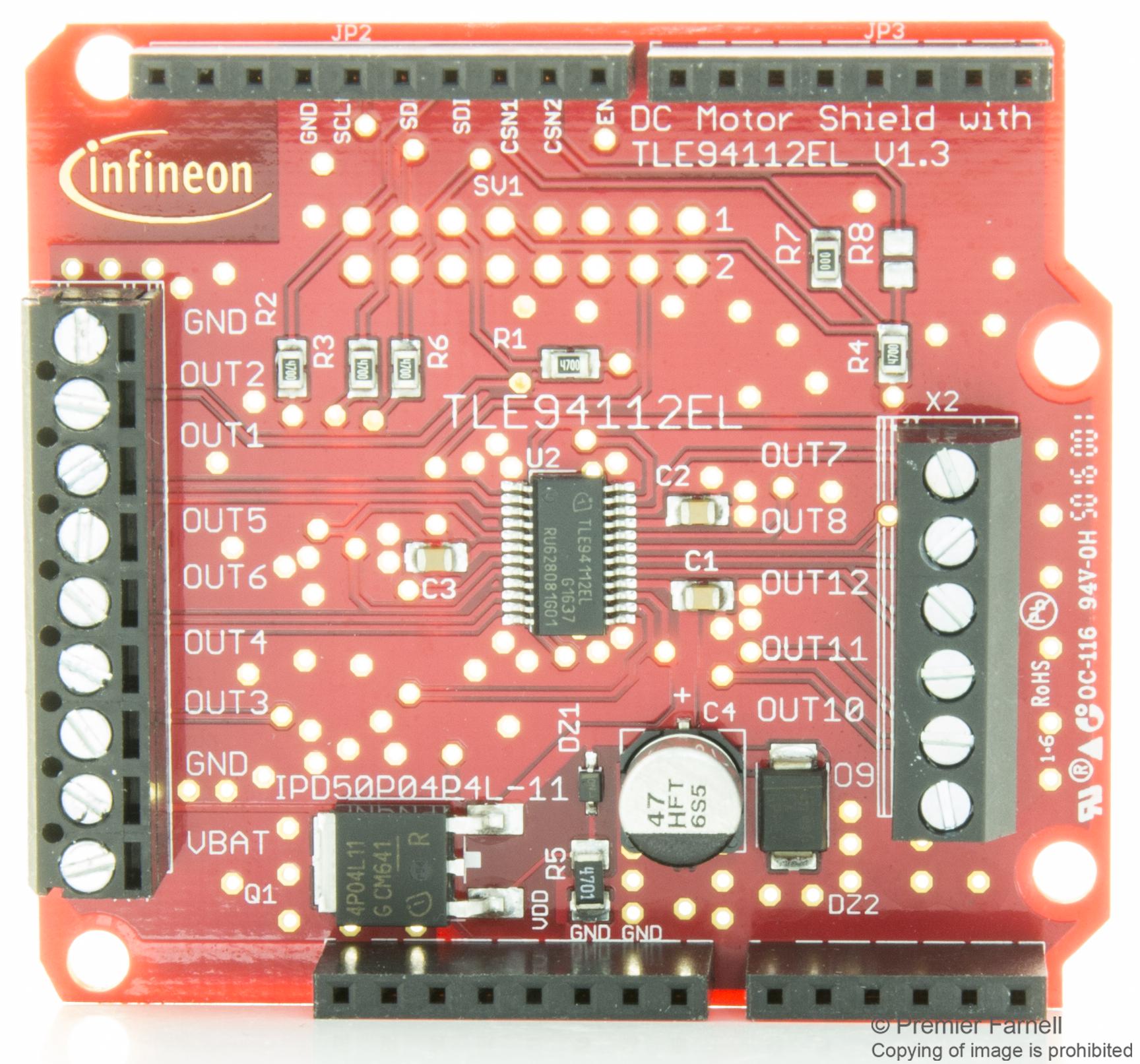 Buy Cinfineon DC Motor Control Shield Part Number TLE94112ELSHIELDTOBO1 Online