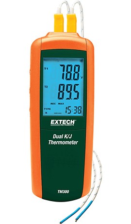 Extech TM300-NIST – Reliable Digital Dual Input Thermometer for Industrial Applications