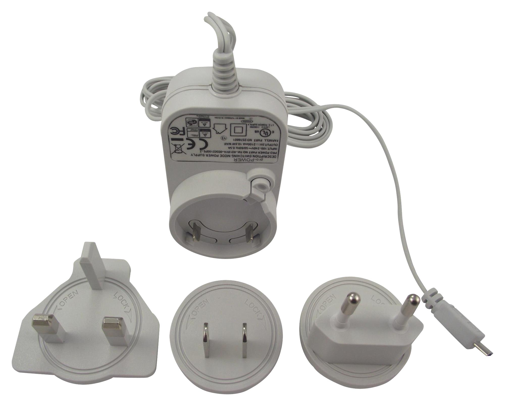 Buy Multicomp Power Adapter to Micro USB Part Number TMK018VA00502100PEZ Online