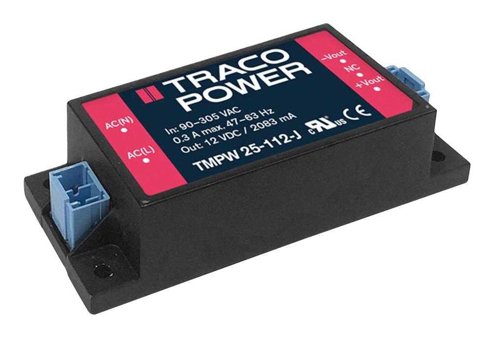 Traco Power Series TMPW: 25 Watt AC/DC Power Supply - TMPW25124J