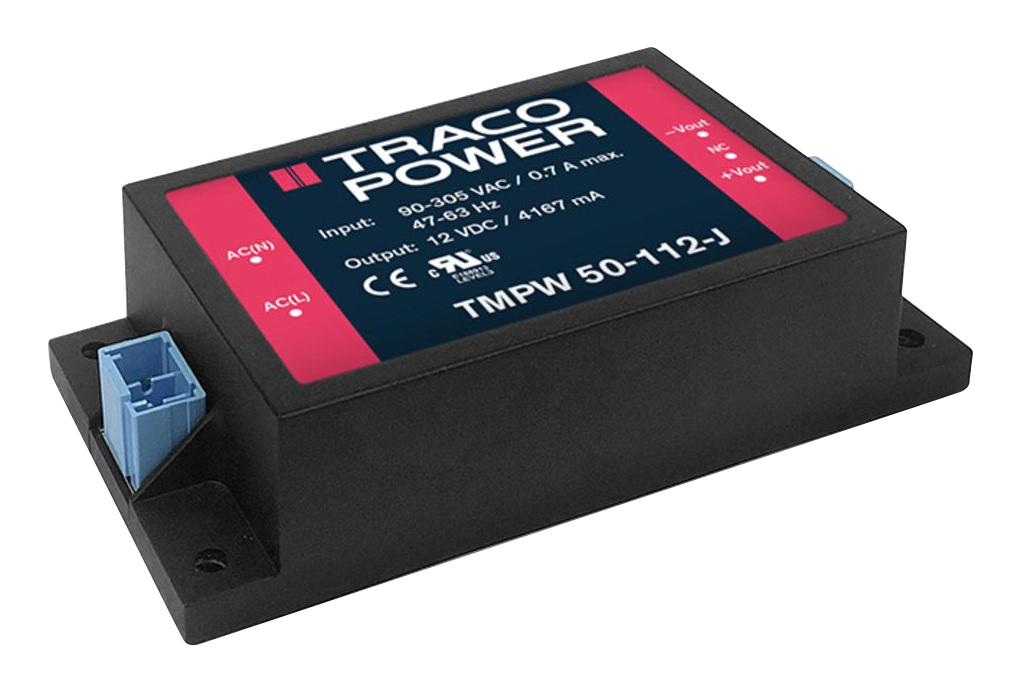 Traco Power Series TMPW 50-J Power Supply: 50 Watt AC/DC Module