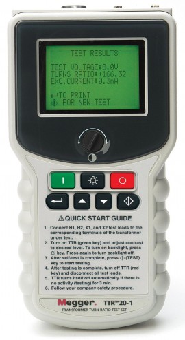 Megger Series TTR20 Transformer Turns Ratio Tester: TTR201