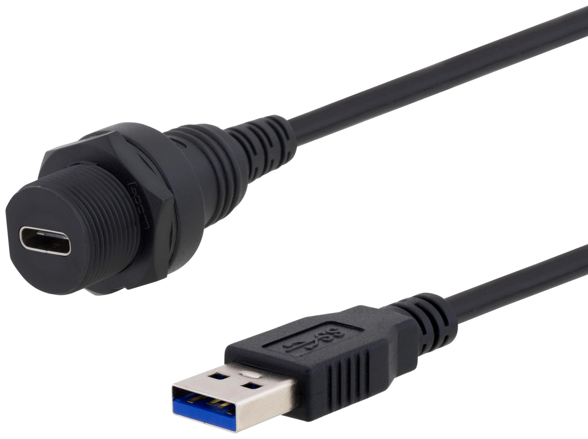 Buy L-COM USB 3.0 Type A to Type C Waterproof Cable Part Number U3A000261M Online