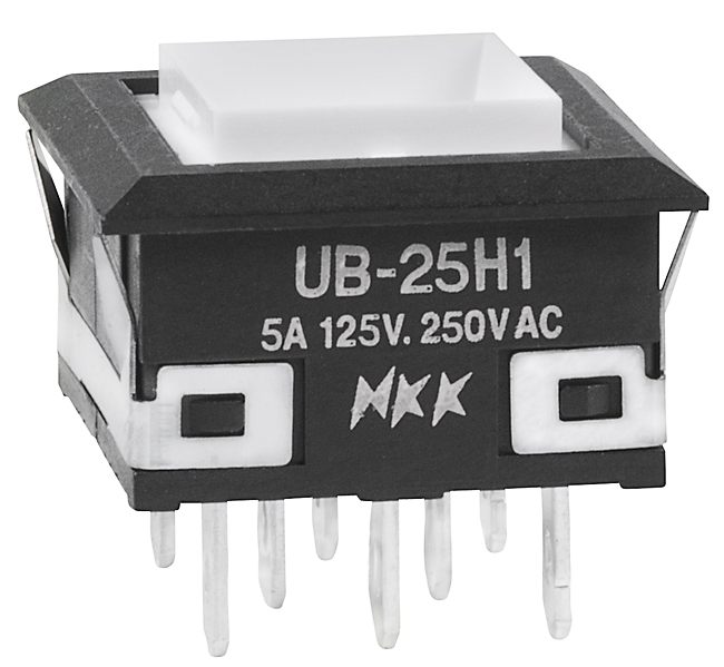 NKK Series UB: Low Profile Illuminated Pushbutton Switch - UB25KKW015C