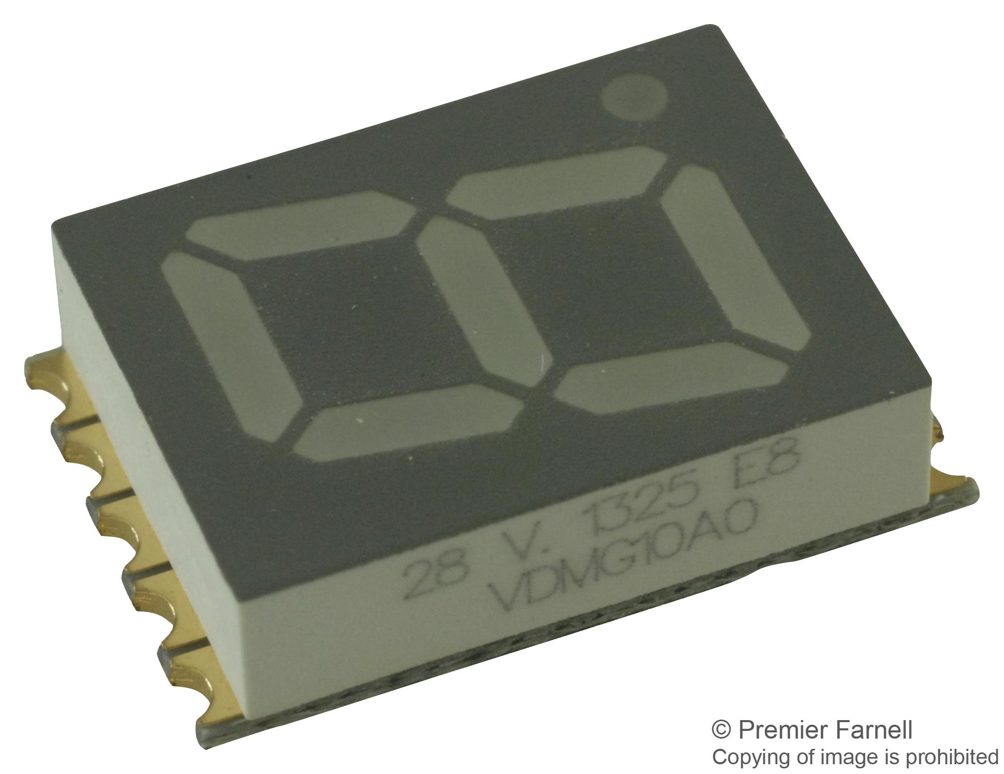 Vishay Series 7-Segment Green LED Display: VDMG10A0