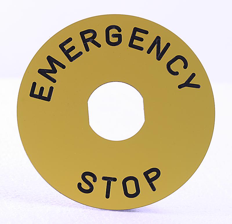 Schneider Electric ZBY8330 – Reliable Emergency Stop Legend Plate for Industrial Applications