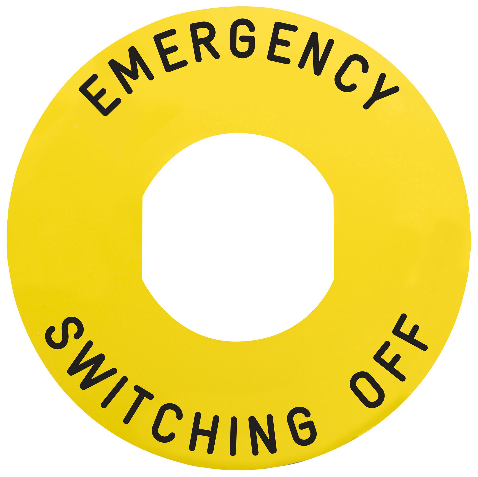 Schneider ZBY9360 – Reliable Emergency Switch Off Label for Industrial Applications